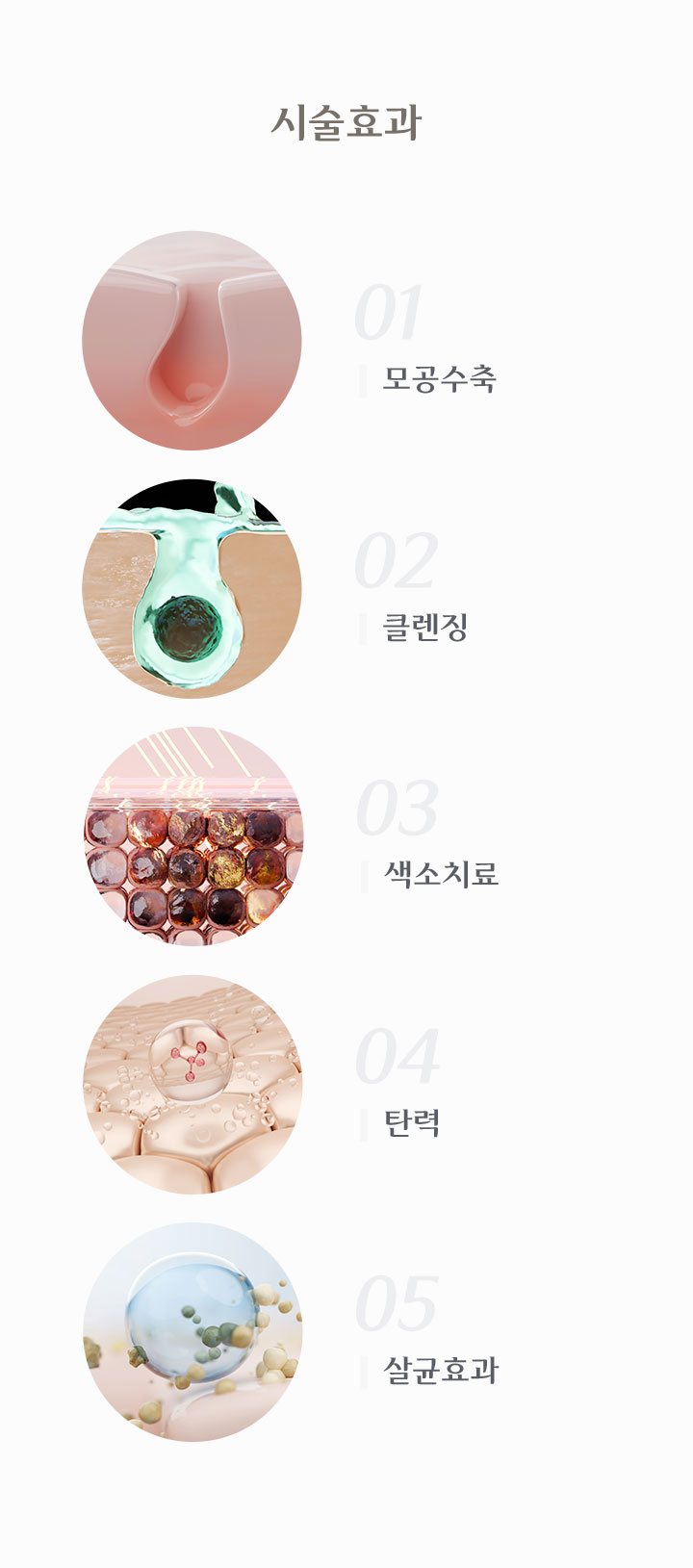 각종 각질 및 노폐물 제거 , 여드름/아토피등 피부질환 개선