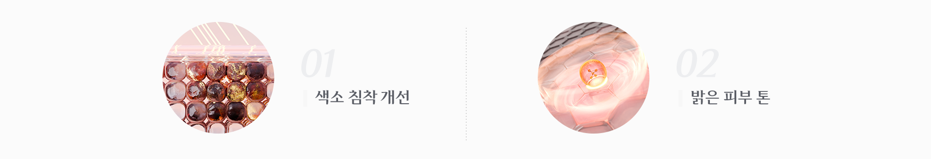 색소 침착 개선 , 밝은 피부 톤