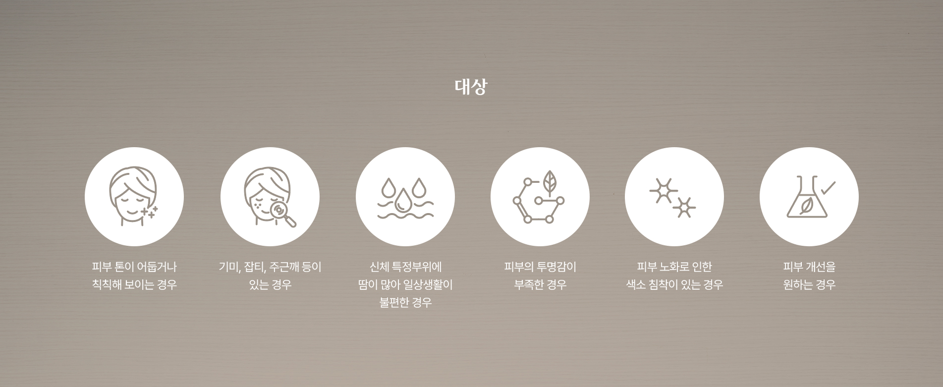 미백 주사 대상 